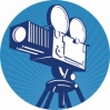 camera logo blauw